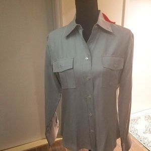 GUCCI GREY SILK BLOUSE - SIZE 42